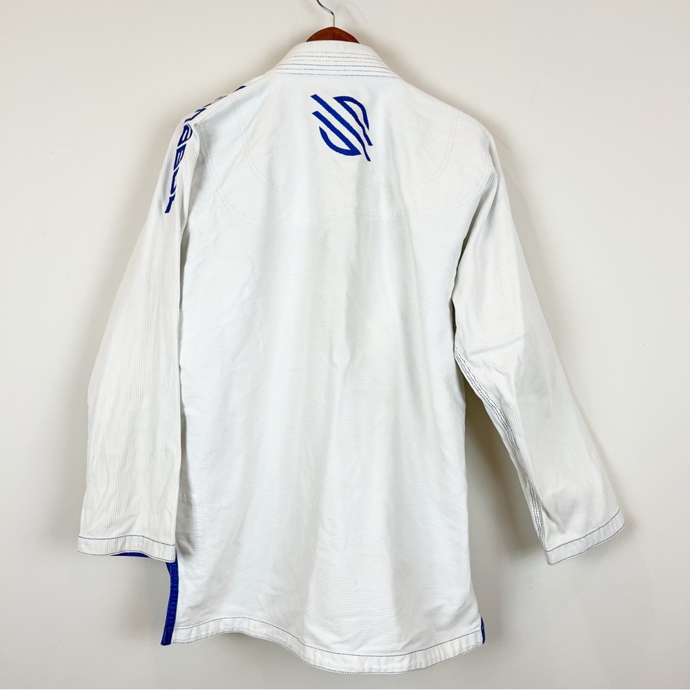 White Jiu Jitsu Gi with Blue Accents - Picture 6 of 16